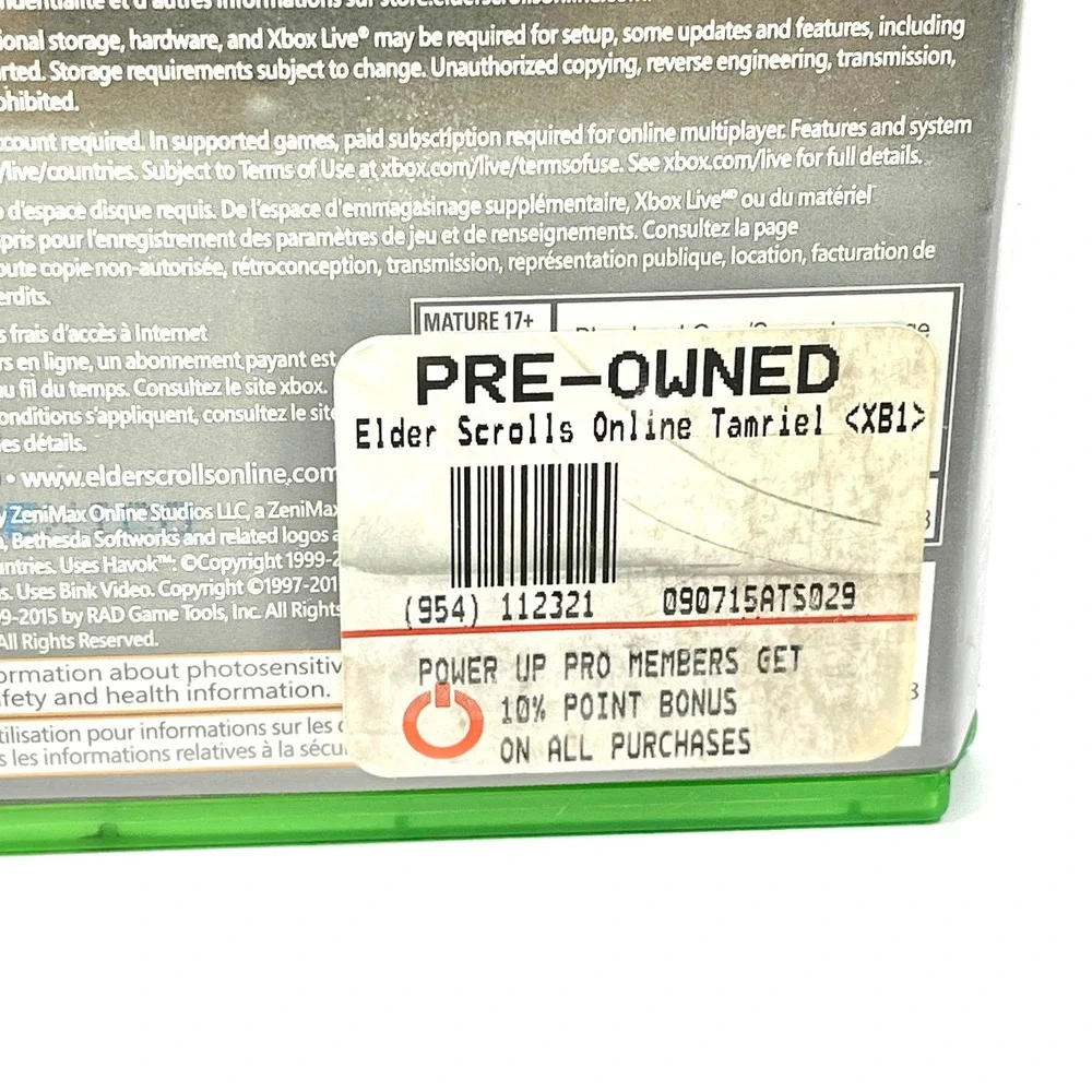 The Elder Scrolls Online Tamriel Unlimited Xbox One Complete CIB Tested Manual